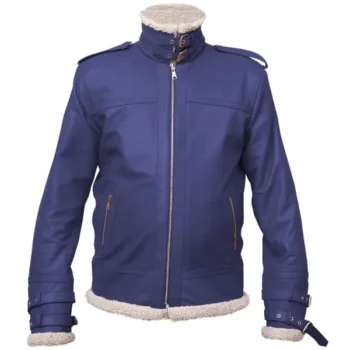 Men’s Shearling Collar Leather Jacket