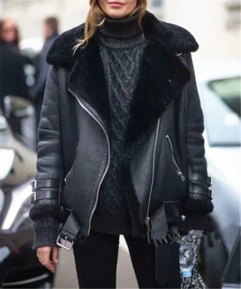 Dakota Johnson Fur Leather Jacket