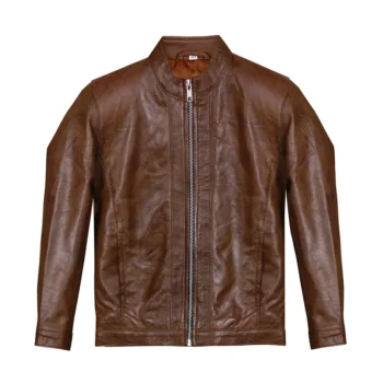 Men’s Retro Biker Brown Leather Jacket