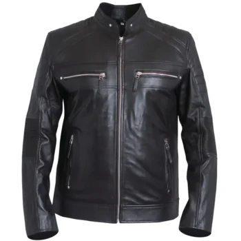 Men’s Cafe Racer Black Classic Biker Leather Jacket