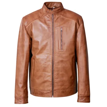 Men’s Ionic Brown Biker Genuine Leather Jacket