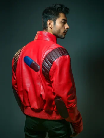 Men’s Akira Kaneda Capsule Patch Red Leather Jacket