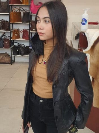 Azraa Ebrahim Black Leather Blazer