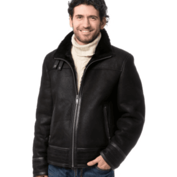 Black Shearling Leather Jacket