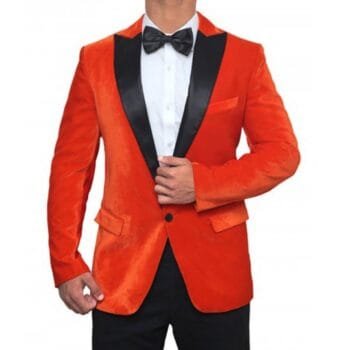 Black and Orange Tuxedo Dinner Jacket Men