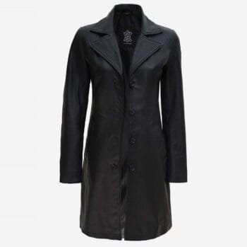 Jackson Women's Long Black Leather Coat