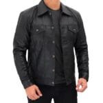 Mens-Four-Pocket-Black-Leather-Trucker-Jacket-1.jpg