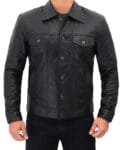 Mens-Four-Pocket-Black-Leather-Trucker-Jacket-1.jpg