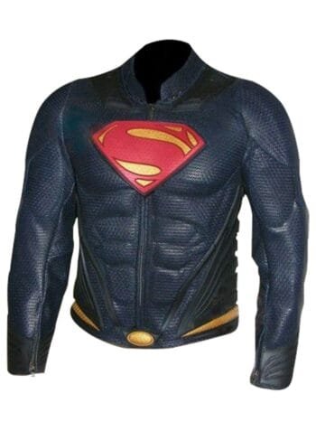 Superman Man of Steel Blue Leather Jacket