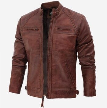 The Vincént: Distressed Motorcycle Leather Jacket