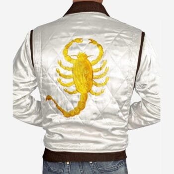 White Satin Bomber Jacket Men
