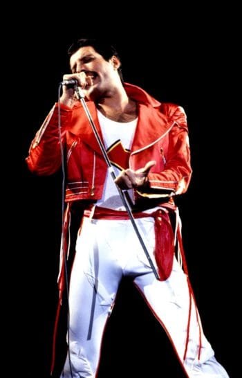 Men’s Freddie Mercury Concert Red Leather Jacket